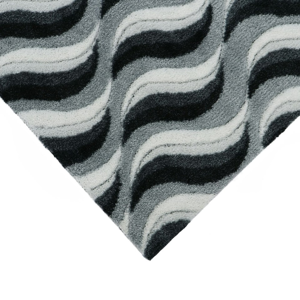image 1 of JVL Solemate Hand Carved Machine Washable Door Mat 57x100cm - Waves