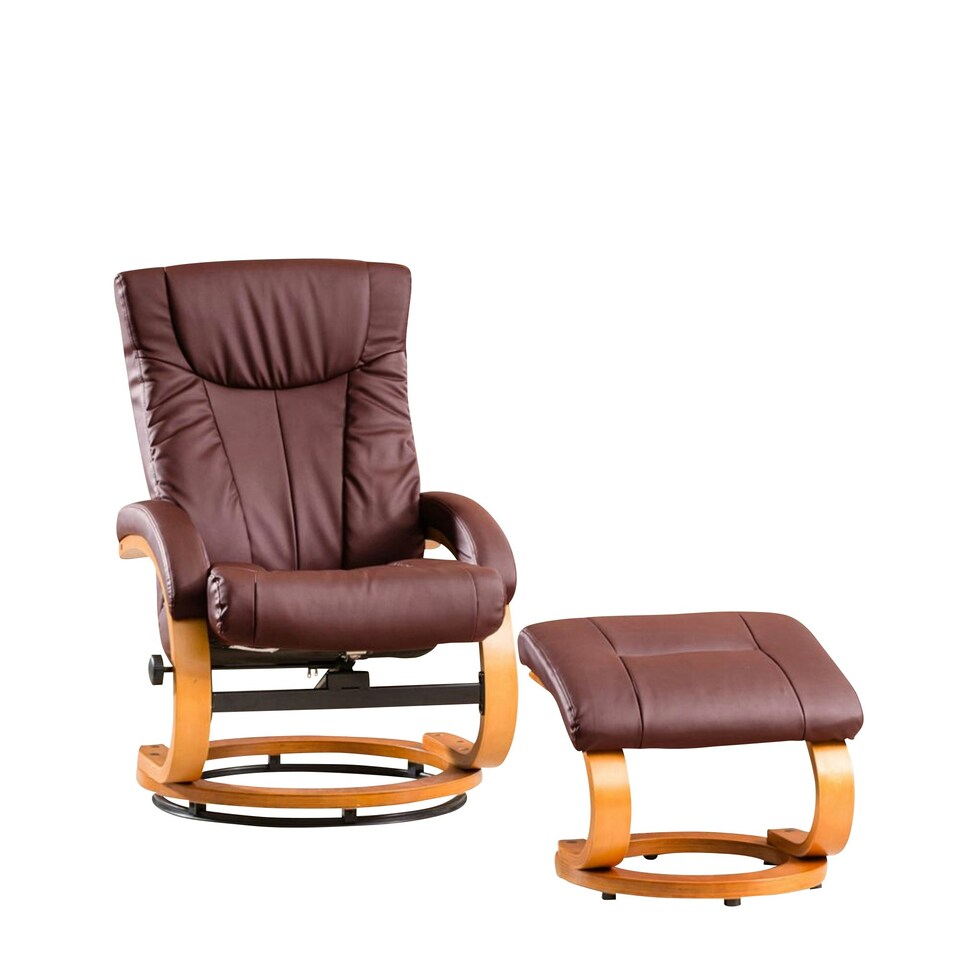 image 1 of Modena Swivel Recliner with Massage and Heat Burgundy