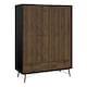 image 1 of Ry Wardrobe 3 Doors 3 Drawers in Matt Black Walnut