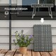 image 5 of Outsunny Foldable Outdoor Coffee Table, Steel Frame Rattan Side Table, Grey