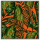 image 4 of Green tropical leaves on orange (Picutre Frame) White | XS