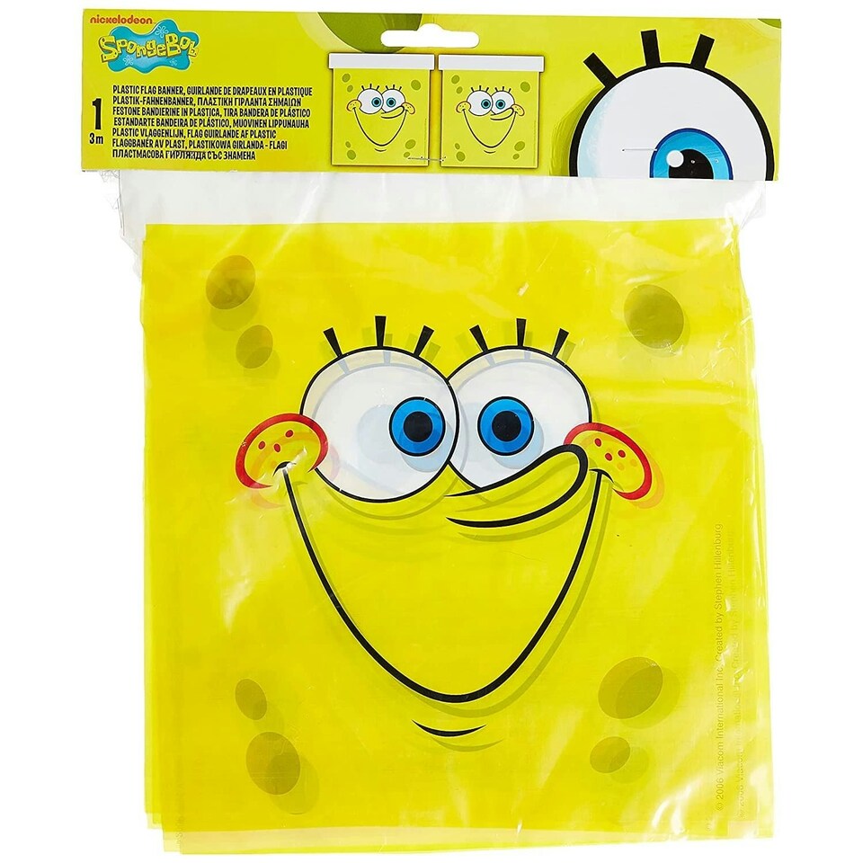 SpongeBob SquarePants Scalloped Flag Banner - Yellow - One Size