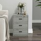 image 4 of Ash Grey 3-Drawer Bedside Table Brown | Accent Colour: Oak