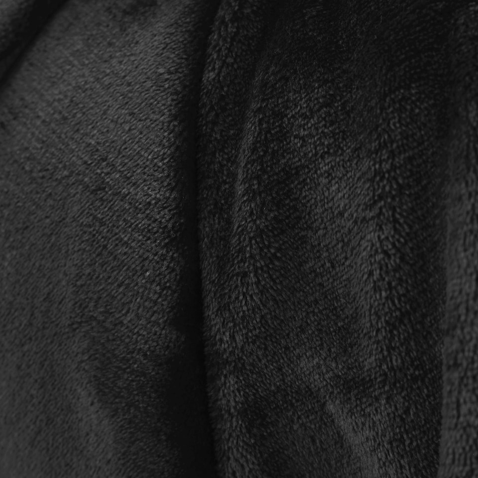 image 1 of Catherine Lansfield Extra Large Raschel Velvet Touch Blanket Throw | Black