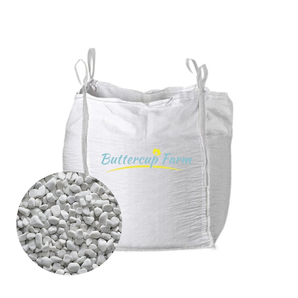 image 1 of 20-40mm Round White Pebbles - Premium Aggregate Bulk Bag - 850 kilos