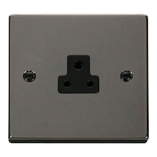 SE HOME Black Nickel 1 Gang 2A Round Pin Socket Black | Nickel