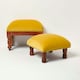 image 6 of Homescapes Mable Mustard Yellow Velvet Rectangular Footstool