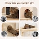 image 7 of PawHut Cat Tree for Indoor Kittens, 132cm Cat Tower with Scratching Posts and Pad, Bed, House, Jumping Platform, Grooming Brush, Toy Balls, Anti-Tip Kit, Cat Climbing Frame, Beige