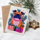image 3 of Greeting Card Dog Lover Cute Pug Presents Vibrant Modern For Her Woman Xmas Christmas Card