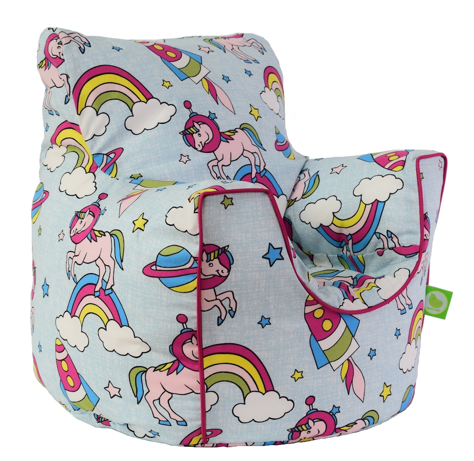 image 1 of Bean Lazy Pastel Rainbow Space Unicorn Bean Bag Armchair Child Teen Size