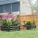 image 8 of Outsunny Set of 2 Galvanised Raised Garden Bed for Flowers, Herbs