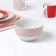 image 4 of 16pc Red & White Geo Dinner Set