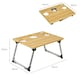 image 7 of HOMCOM Foldable Wine Table, Bamboo Picnic Table with Bottle Holder, Glass Holder Yellow | Natural