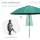 image 3 of Outsunny 2.5m Round Curved Adjustable Parasol Sun Umbrella Metal Pole Green