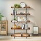 image 2 of Industrial 5 Tier Bookcase Storage Shelf Unit Rustic Brown Brown | One Size