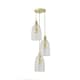 image 7 of ValueLights Kira Glass Cloche Dome 3 Drop Cluster Brushed Gold Ceiling Pendant Light | Gold