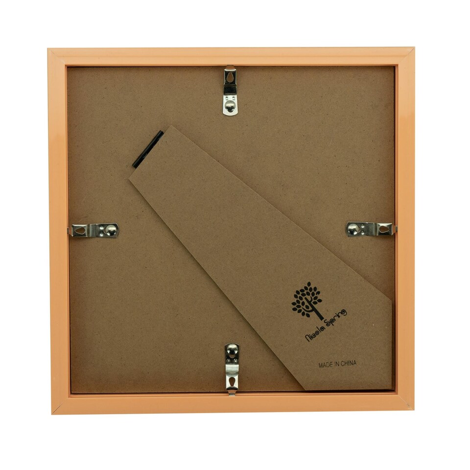 image 1 of Nicola Spring 8 x 8" Photo Frame - Light Wood/White Mount - 3D Photo Frame Picture Frame Box Portrait Display Case (22.5 x 22.5cm)