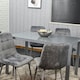 image 5 of Dining Table and 4 Grey Velvet  Chairs Grey  Glass Table 4 Velvet Chairs  Dining Room Furniture | Grey | 5