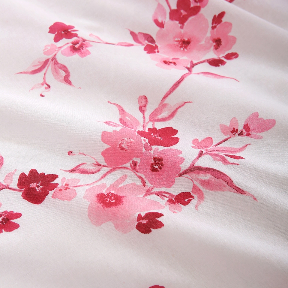 image 1 of Sakura Blossom Soft Easy Care Bed Linen Bedding Duvet Cover Quilt Set With Pillow Cases | Pink | Double