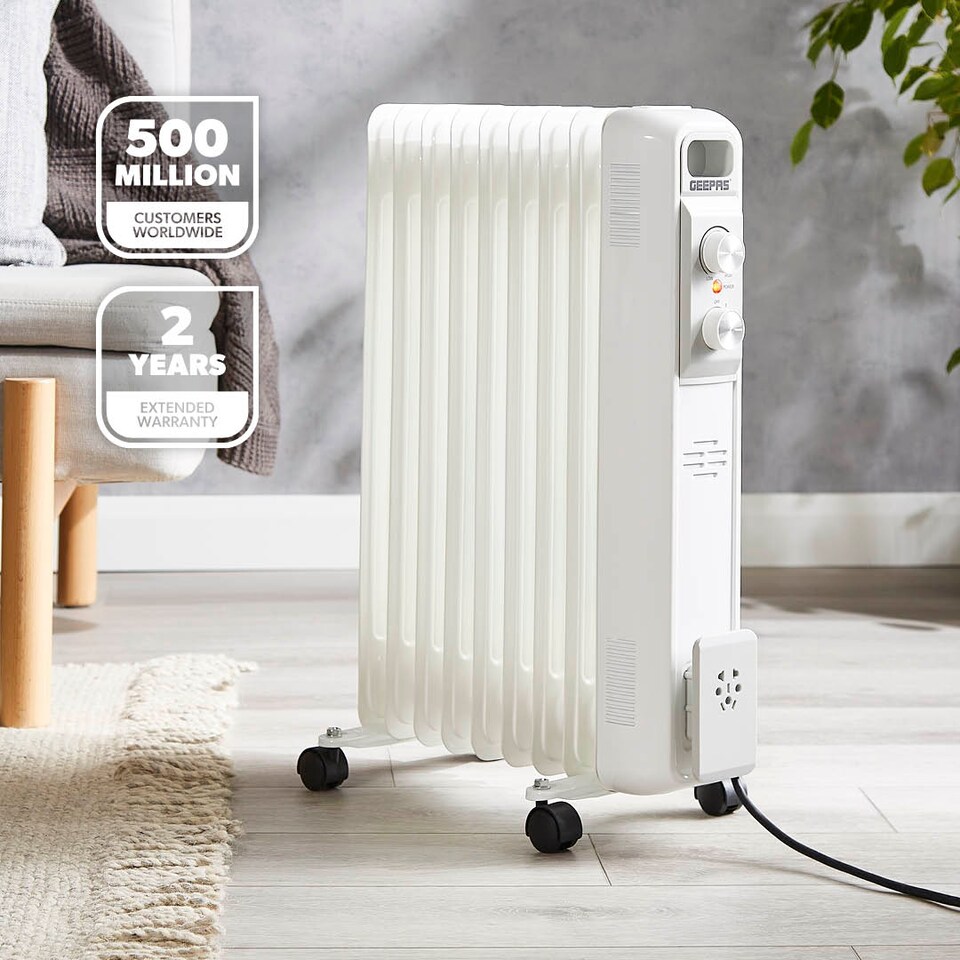 image 1 of GEEPAS Oil Filled Radiator Heater 9 Fin 2000W White