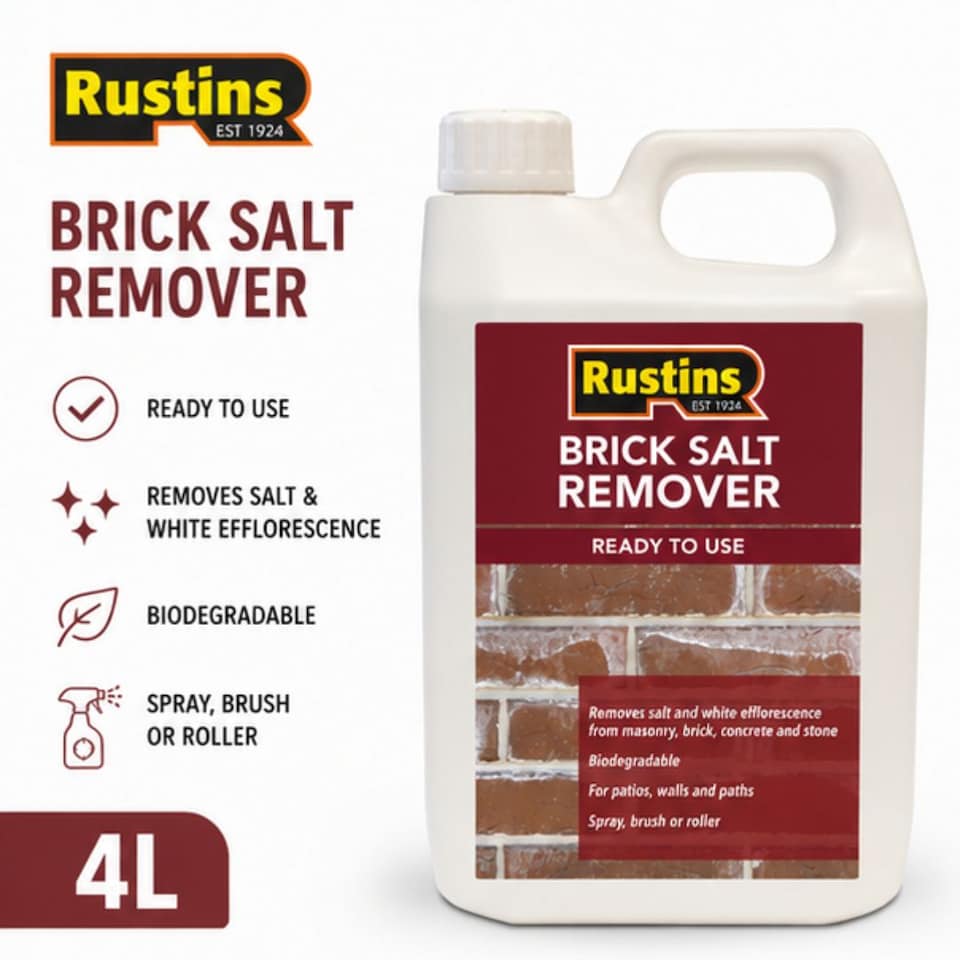 image 1 of Rustins Brick Salt Remover 4L Ready to Use Removes Salt & White Efflorescence