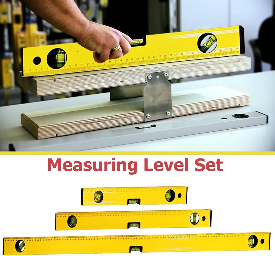 image 1 of Spirit Level, 3pcs High Accuracy Spirit Level Set Lightweight DIY Builder 400, 600, 1000mm, Aluminum Alloy Level Set