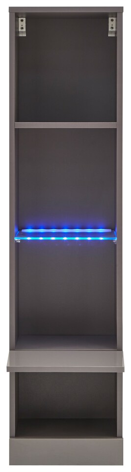 image 1 of Galicia Tall Shelf Unit with LED | Black | Black