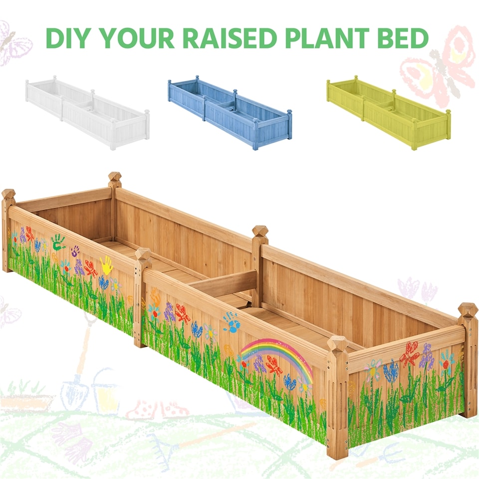 image 1 of Yaheetech Wooden Raised Garden Bed-221 cm L