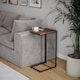image 2 of C Shaped Side End Table Coffee Snack Living Room Bedside Under Sofa Metal Frame | Multi | Rustic Brown | 1