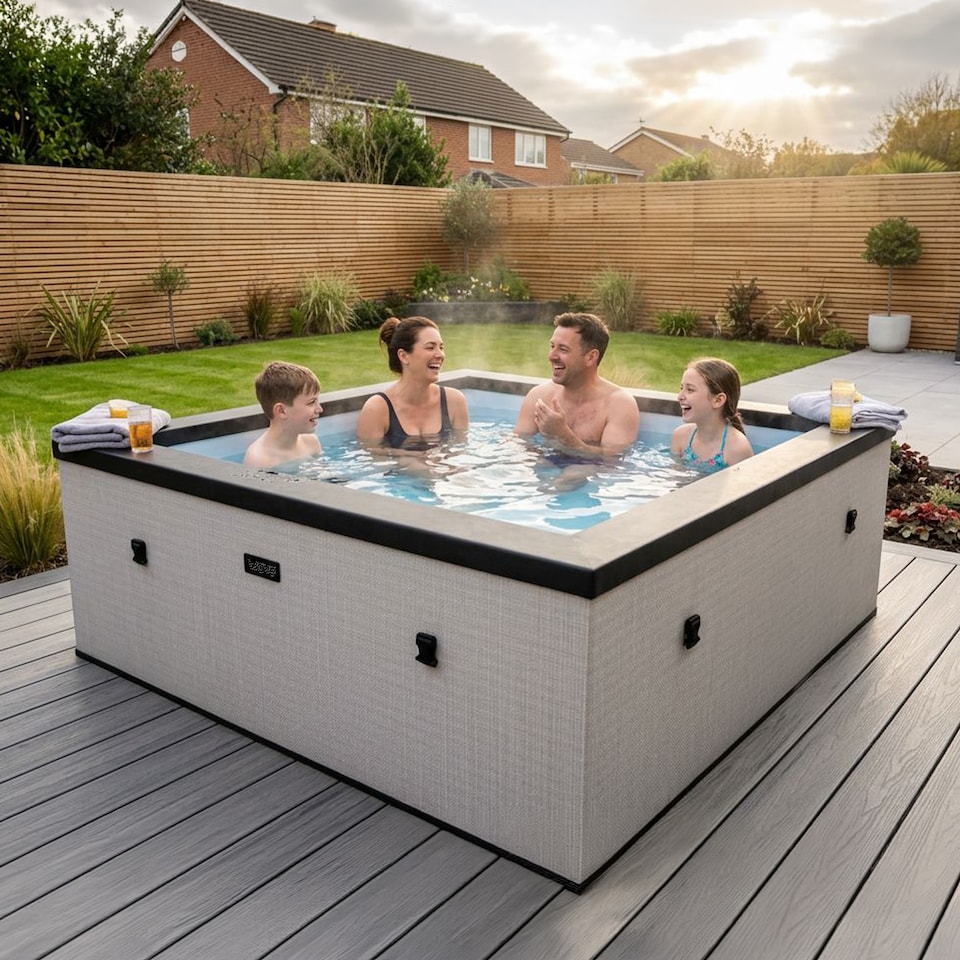 image 1 of Wave Garda 4 Person Eco Foam Hot Tub, Graphite Grey