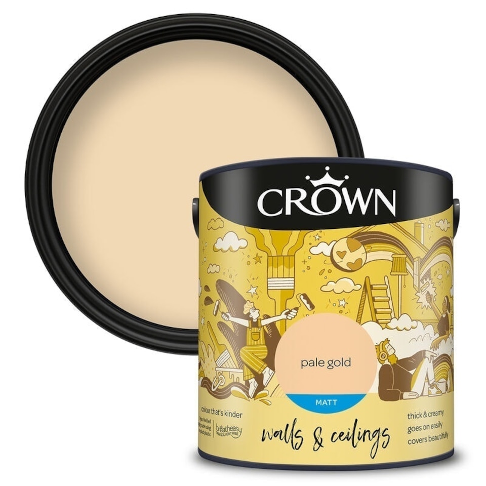 image 1 of Crown Walls & Ceilings Matt 2.5L Pale Gold