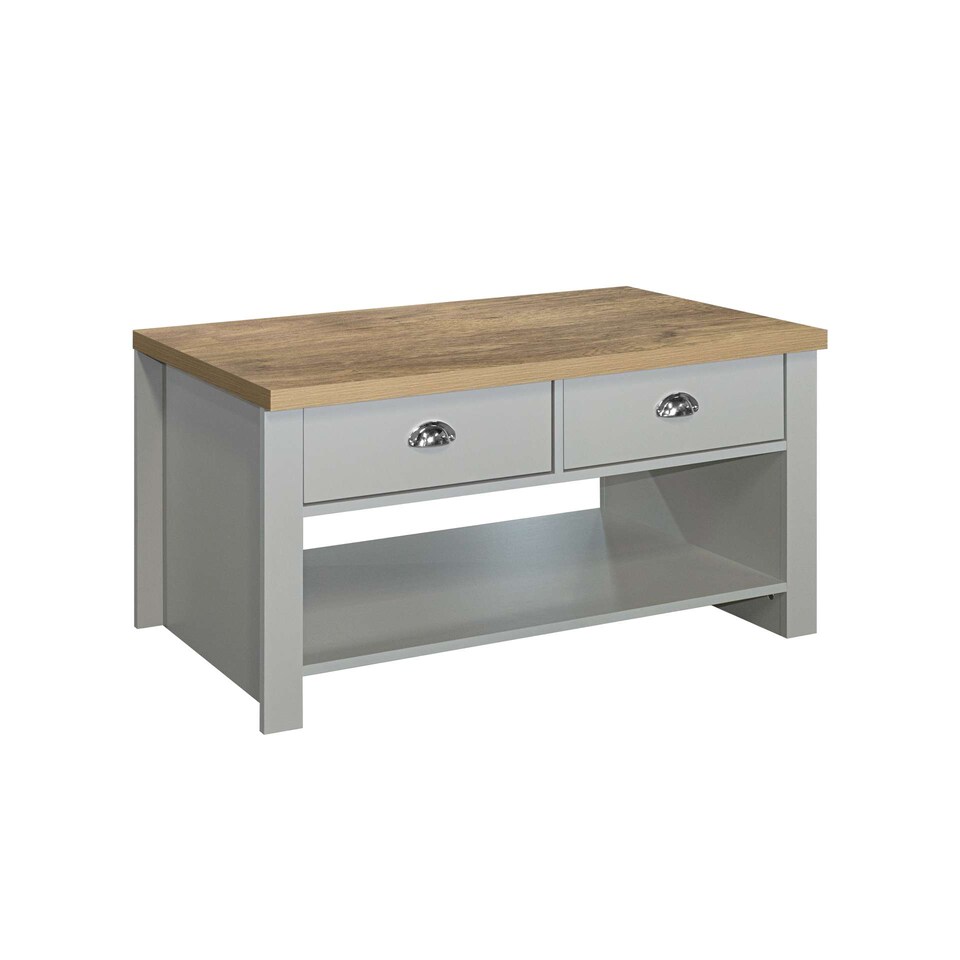 image 1 of Highgate 2 Drawer Coffee Table Grey