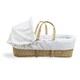 image 3 of Clair de Lune Waffle Palm Moses Basket With Folding Stand - White