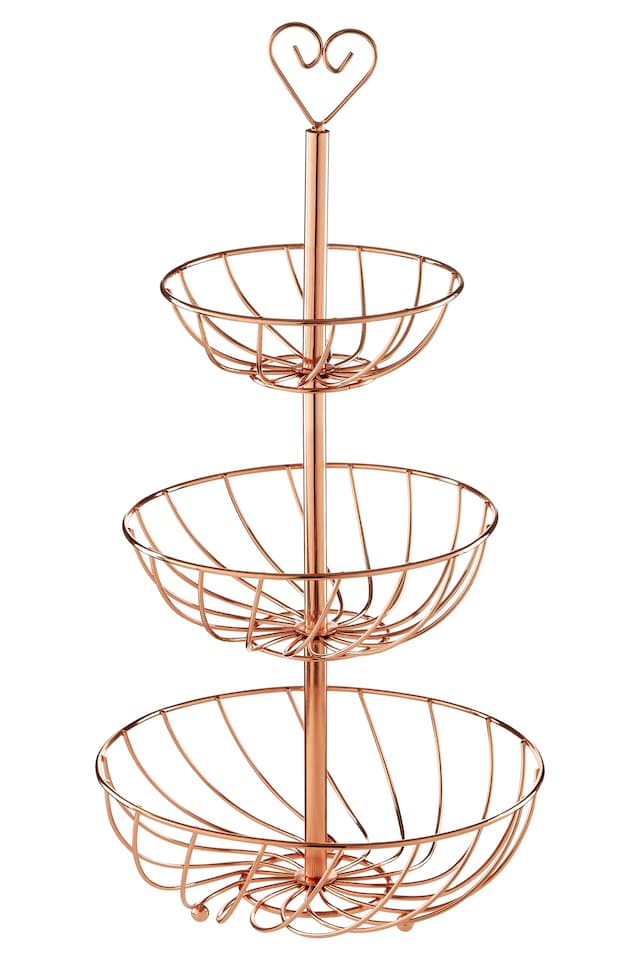 image 1 of Interiors by Premier Fruit Basket, Contemporary Copper Finish Wire Bowl For Storing Fresh Fruit, Durable Metal Construction | Gold
