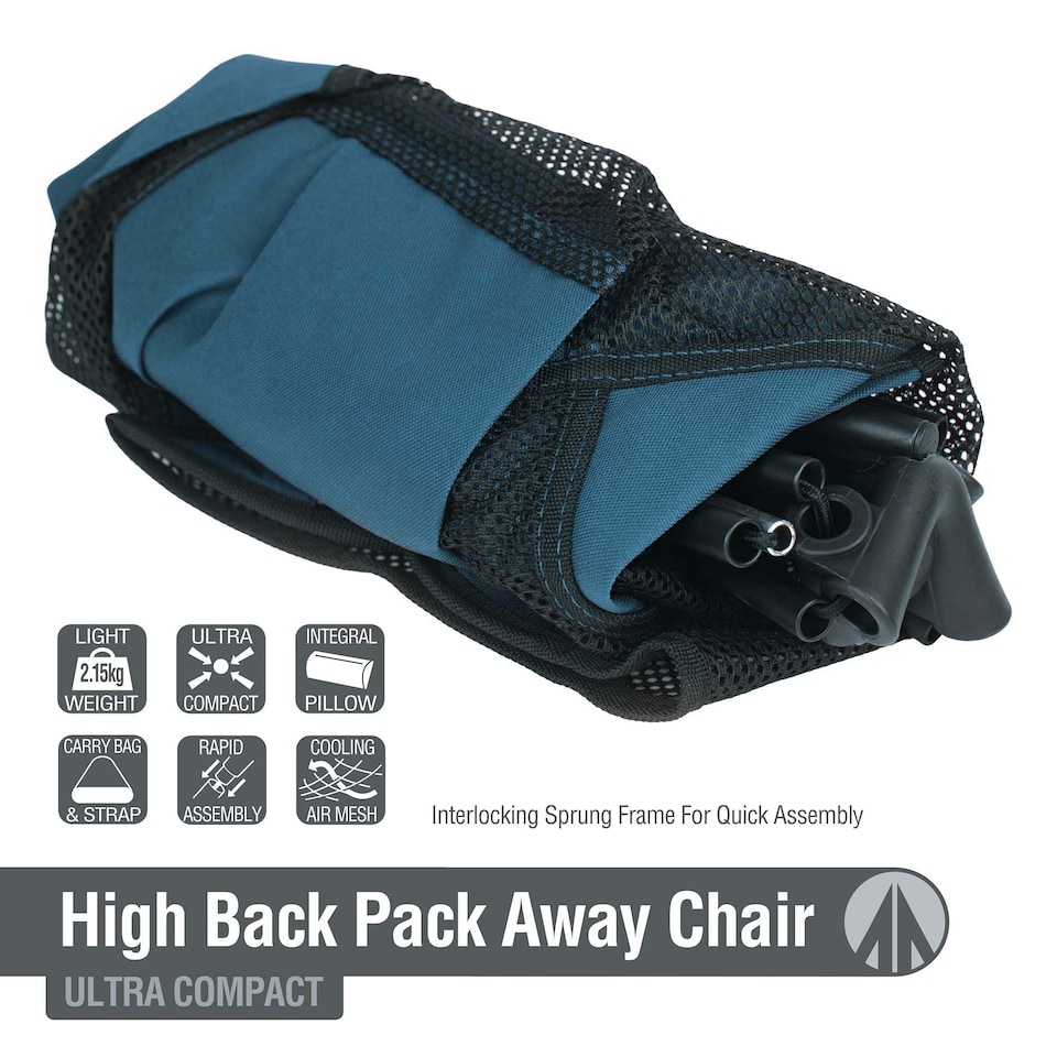 image 1 of PMS Summit High-Back Folding Camping Chairs 2-Pack, Indigo Blue