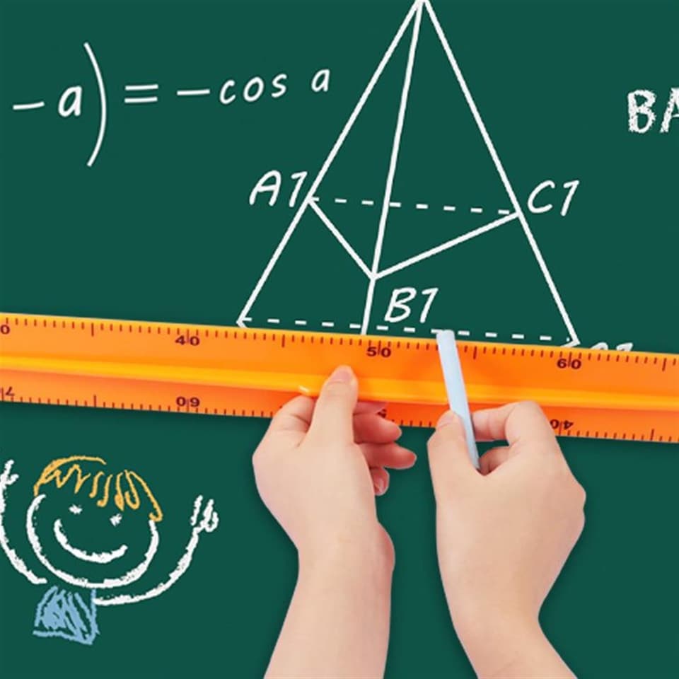 image 1 of Non-Magnetic Classroom 100cm Plastic Ruler