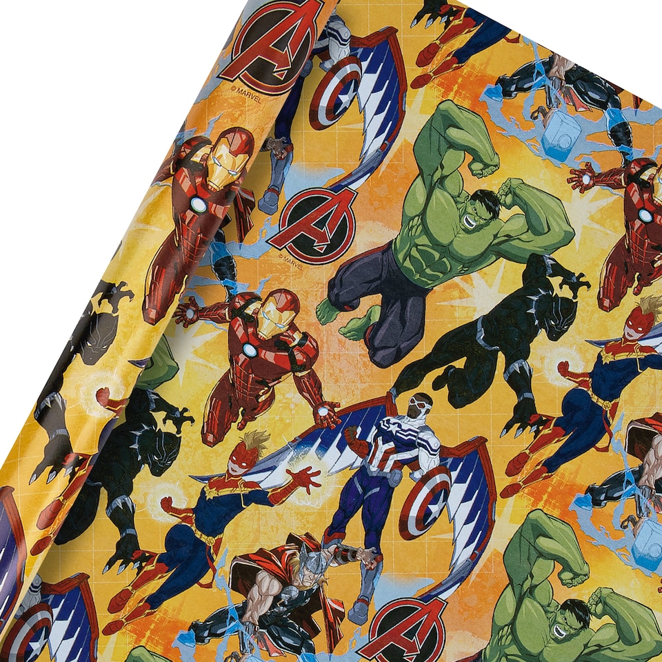 image 1 of Hallmark 6M Wrapping Paper - 3 X 2M Rolls - Marvel Avengers Design