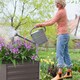 image 3 of Living and Home Galvanized Steel Square Raised Garden Bed Planter Box | Brown