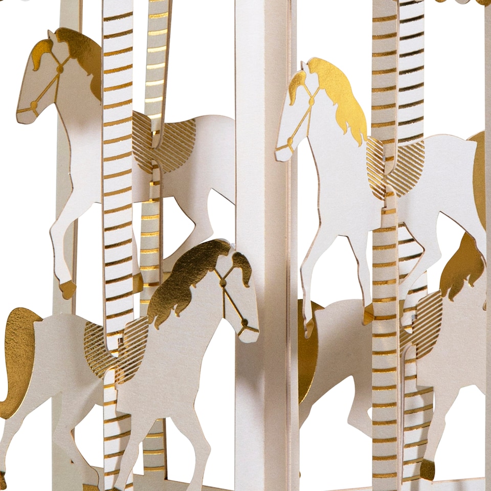 image 1 of Hallmark Hall And Co Premium Card - 3D Pop-Up Vintage Carousel - Paper Fables