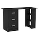 image 1 of Large Computer Desk Office Makeup Vanity Dressing Table Bedroom Drawers Shelves | Clear | Black