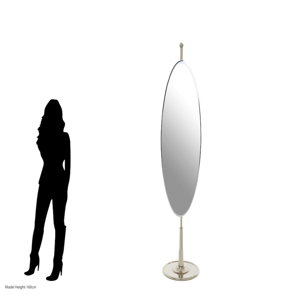 image 1 of Interiors By Premier Stylish Design Oval Mirror, Mid Century Hallway Mirror, Elegant Modern Mirror, Reflective Surface Mirror Silver