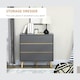 image 3 of HOMCOM Chest of Drawers, 3 Drawer Storage Cabinet Organiser Bedroom Dark Grey