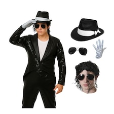 King of Pop Costume 5 Pcs - Black and White | Multi | L