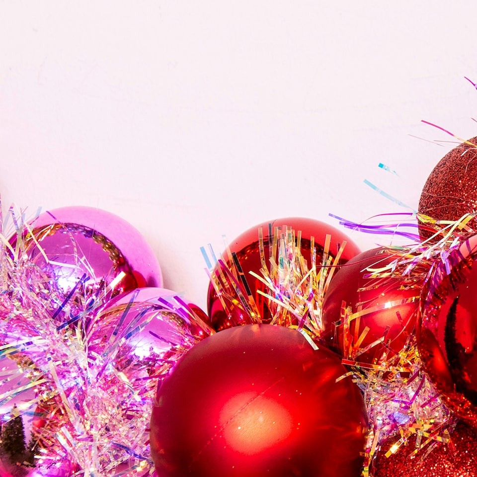image 1 of Christmas Tree World 33cm Shatterproof Bauble Wreath - Multicolour