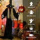 image 5 of Outsunny Voice Activated Halloween Animatronics Standing Witch, Black