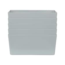 Wham Studio 5 x 11.5L Rectangular Plastic Storage Baskets Ice White Grey