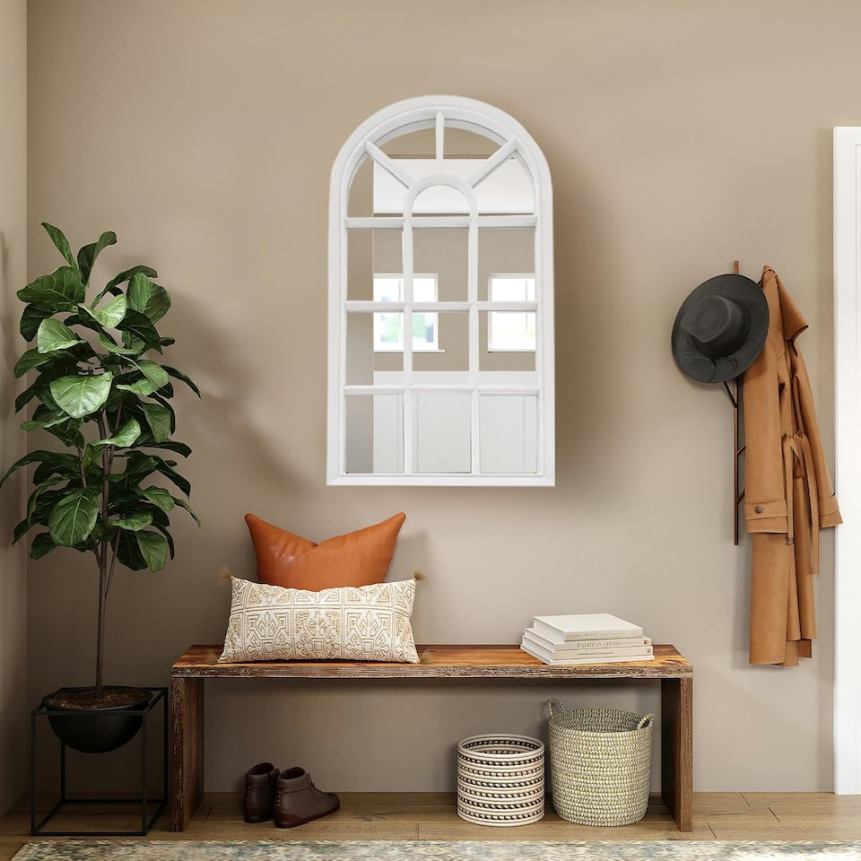 image 1 of Window Style Mirror Living Room Decor Hallway Home Panel Wall Glass 70cm Garden
