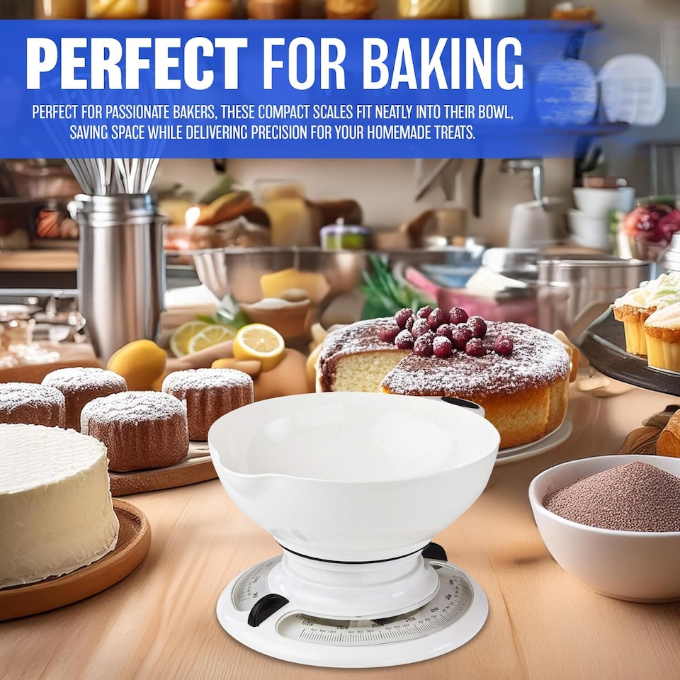 image 1 of 3kg Retro Kitchen Scale Weighing Cooking Food Weight Kg Round Bowl Mechanical Wet And Dry Food Weighing Scale