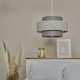 image 2 of ValueLights Pair Weaver 3 Tier Grey Ceiling Pendant Shade | Grey