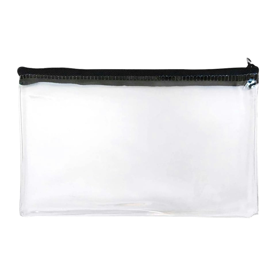 image 1 of Janrax 8x5" Black Zip Clear Exam Pencil Case